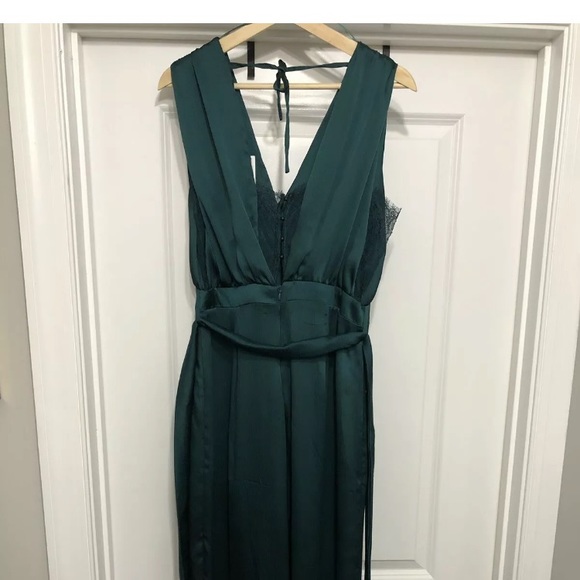 ZARA Green Jumpsuit with Lace Insets BNWOT - Picture 6 of 8